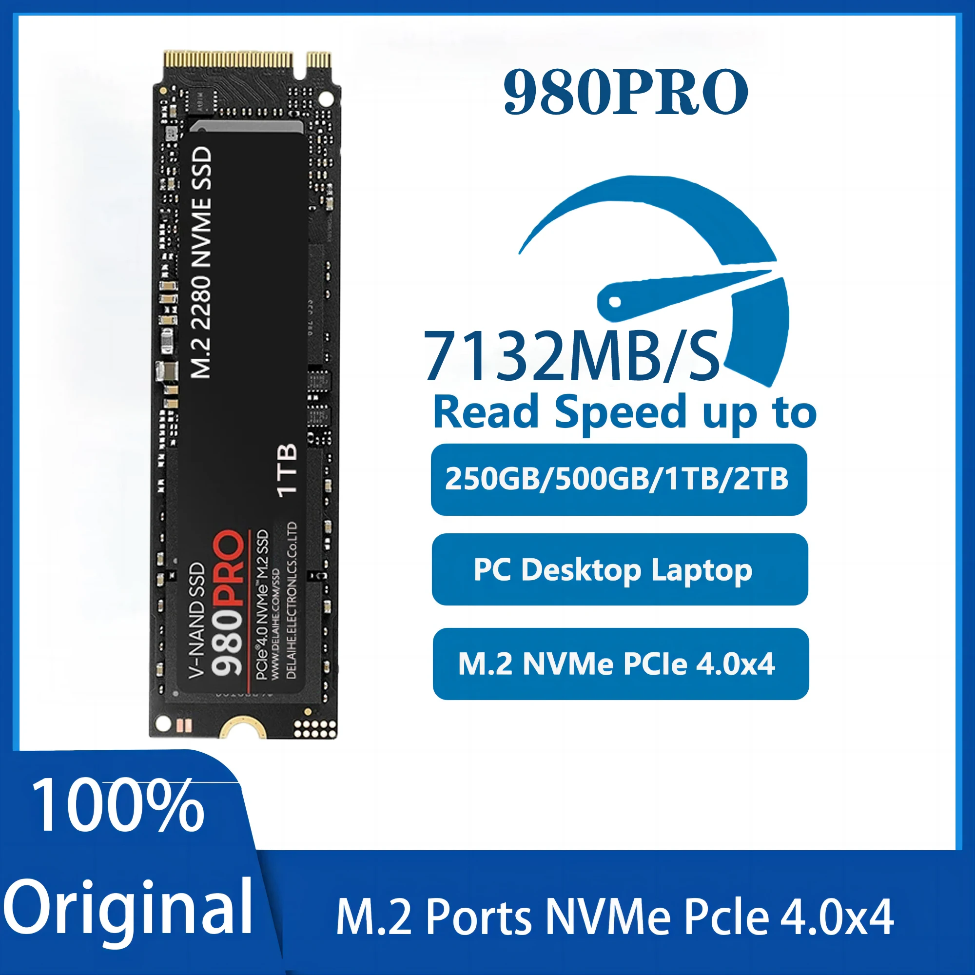 휴대용 SSD 내장 솔리드 스테이트 하드 드라이브, 노트북 MLC PS5 용, 8TB, 4TB, 2TB, 1TB, 980 PRO PCIe 4.0, NVMe 4.0 M.2 2280
