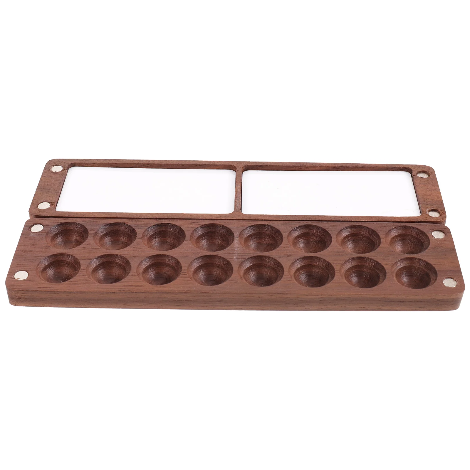 

15/16/24Grids Wooden Tray Palette Watercolor Lid Pigment Mixing Case DIY Portable Mini Travel Watercolor Paint Storage Box