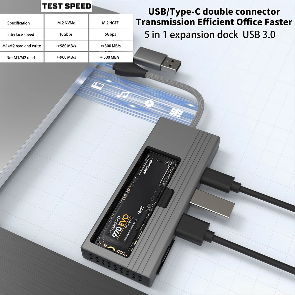 M.2 NVMe/SATA ϵ ̺ ̽, USB C ŷ ̼, 10Gbps ָ Ʈ ̺, 2 USB 2.0 Ʈ, SD/TF ī , PC ƮϿ