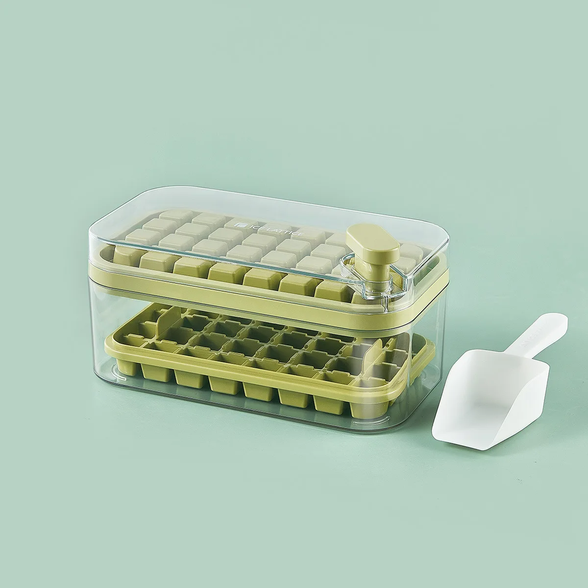 1pc Refrigerator Ice Cube Tray With Lid, Multiple Slots, Pressing Type  Silicone Ice Mold, Food-grade Ice Storage Container Ice Maker Tool