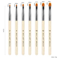7Pcs/Set Nylon Hair UV Gel Acrylic Nail Art Builder Brush Pen Drawing Pens For Nail Design Nail Supplies For Professionals 2