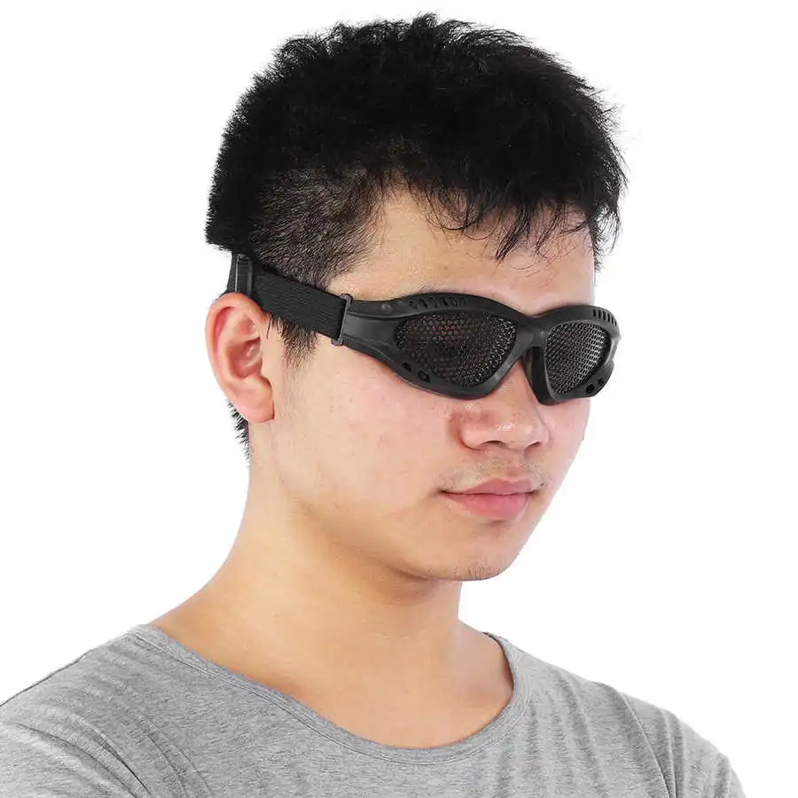 Metal Mesh Eye Protection CS Game Glasses Adjustable Strap safety goggles tactical goggles shooting glasses