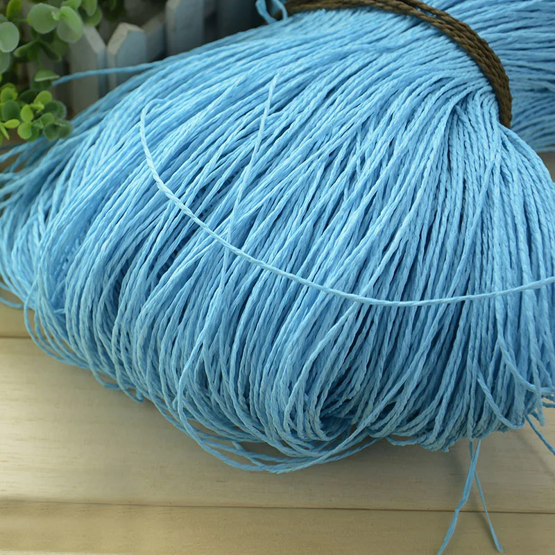 Color Raffia Straw Yarn for Hand Knit Crochet Summer Hat Handbag Cushion Baskets Knitting Material Diy Craft for Gift Box Decor