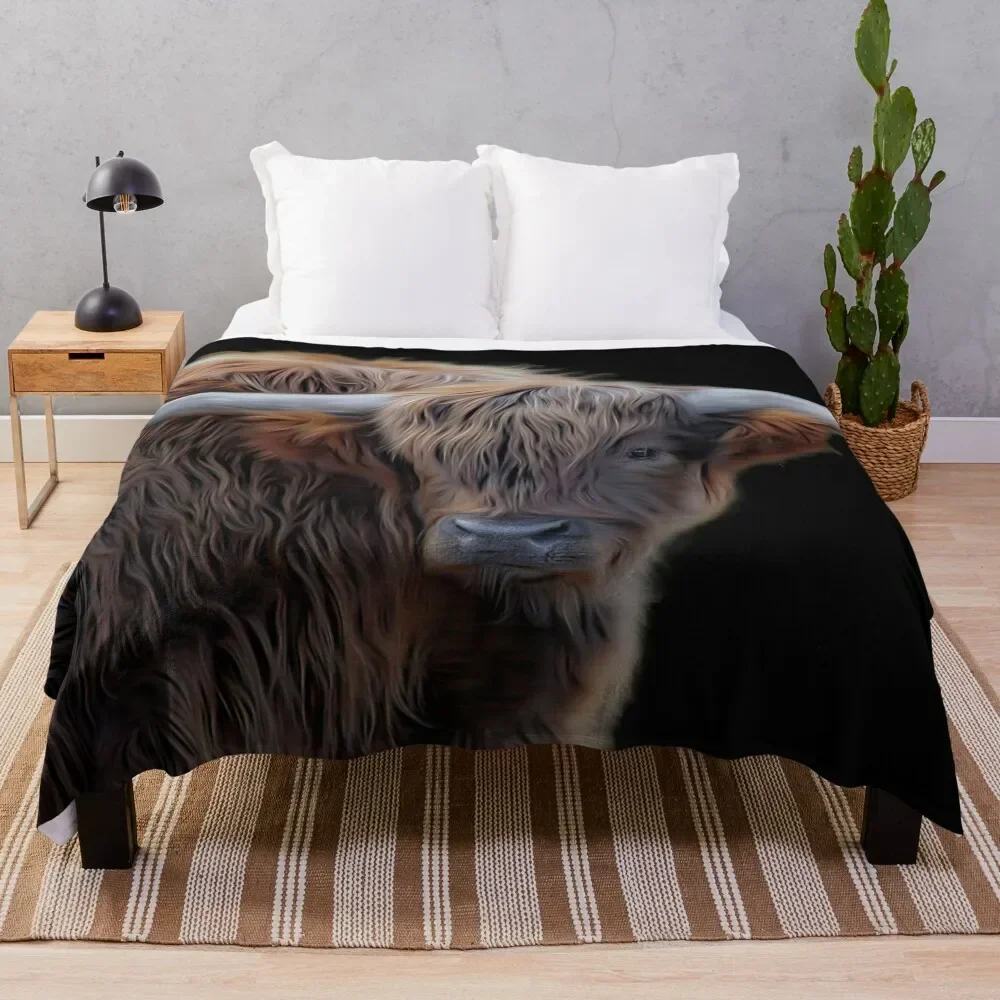 

Scottish Highland cow Throw Blanket Bed covers For Decorative Sofa Thermals For Travel Quilt Blankets