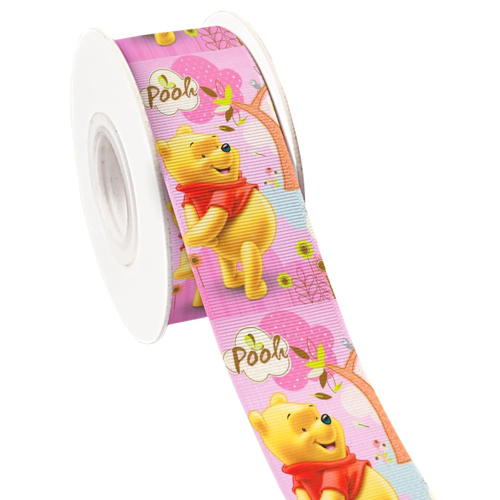 Grosgrain Ribbon Cartoon Disney Winnie Pooh 25MM 38MM 10yards Satin Ribbon For Family Party Decoration