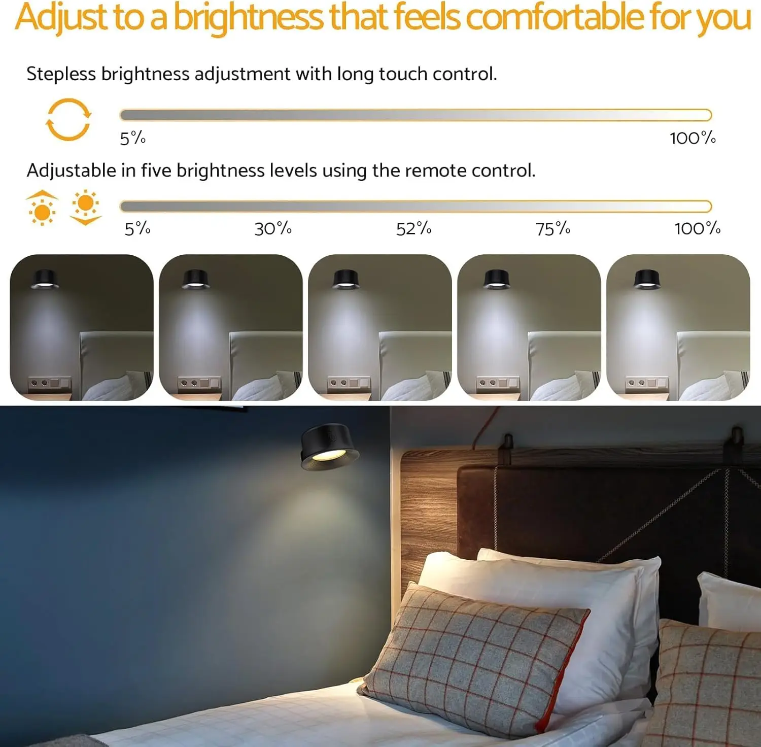 2Pack Rechargeable Magnetic LED Wall Light 4