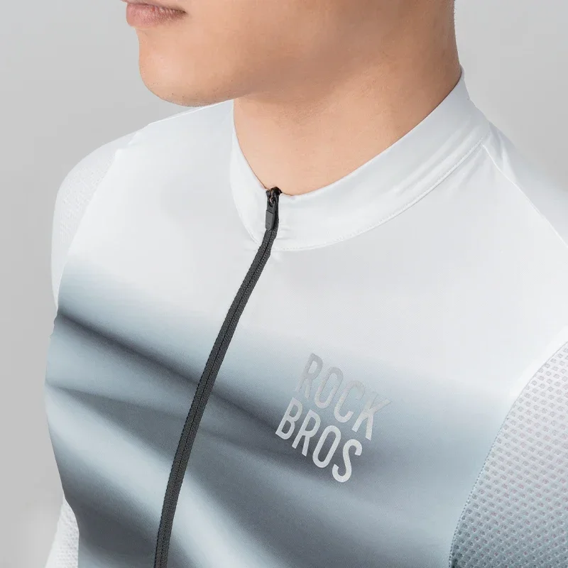 ROCKBROS Cycling Jersey Breathable Men Women Quick Dry Long-sleeved Shirt Windproof Spring/Summer Riding Clothing with YKK zippe 3