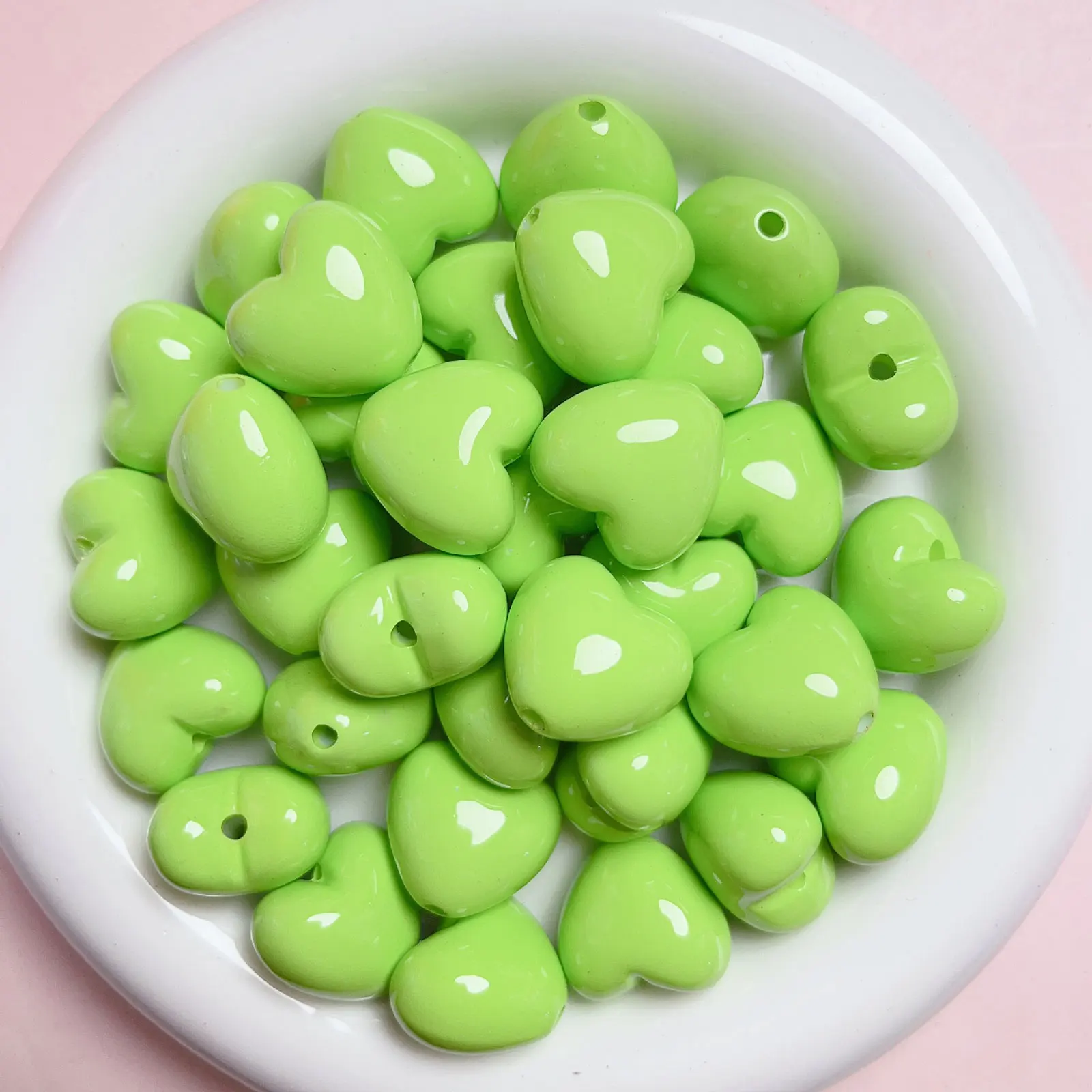 Colorful Love Heart Beads for DIY Jewelry and Accessories