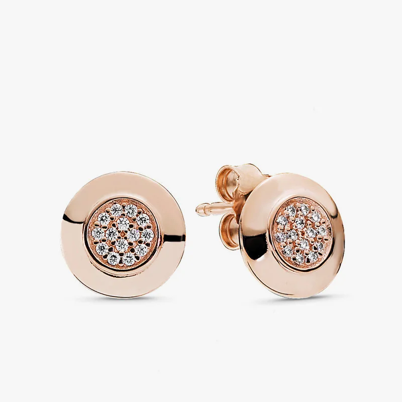 2022 Authentic 925 Sterling Silver Earring Sparkling Star Blue Gem Golden Heart Halo Stud Earrings Women Jewelry BirthdayGift 