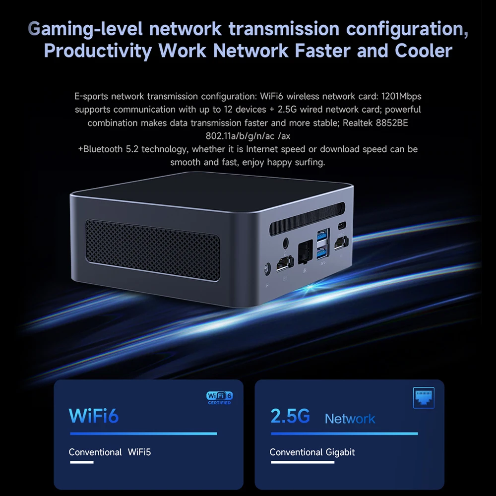 MLLSE G5 Mini PC intel i5-1340P Windows 11 Pro Intel 12th DDR4 16GB RAM 512GB SSD WiFi 6 BT5.2 Desktop Gaming Computer Mini Pc 4