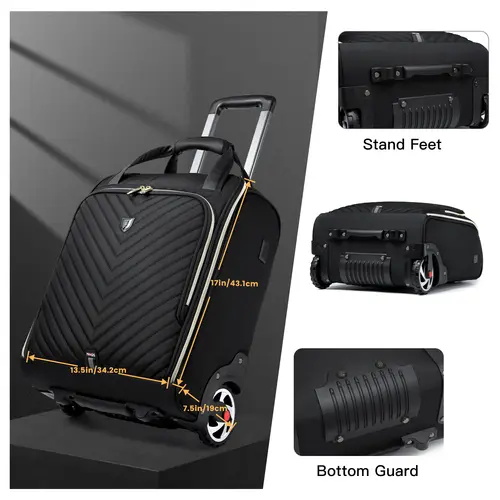Laptop Bag Business Trolley Bags Carry-On Underseat Airlines Luggage Travel Bag with Wheels Women Men Briefcase 18 inch Softside - Image 2