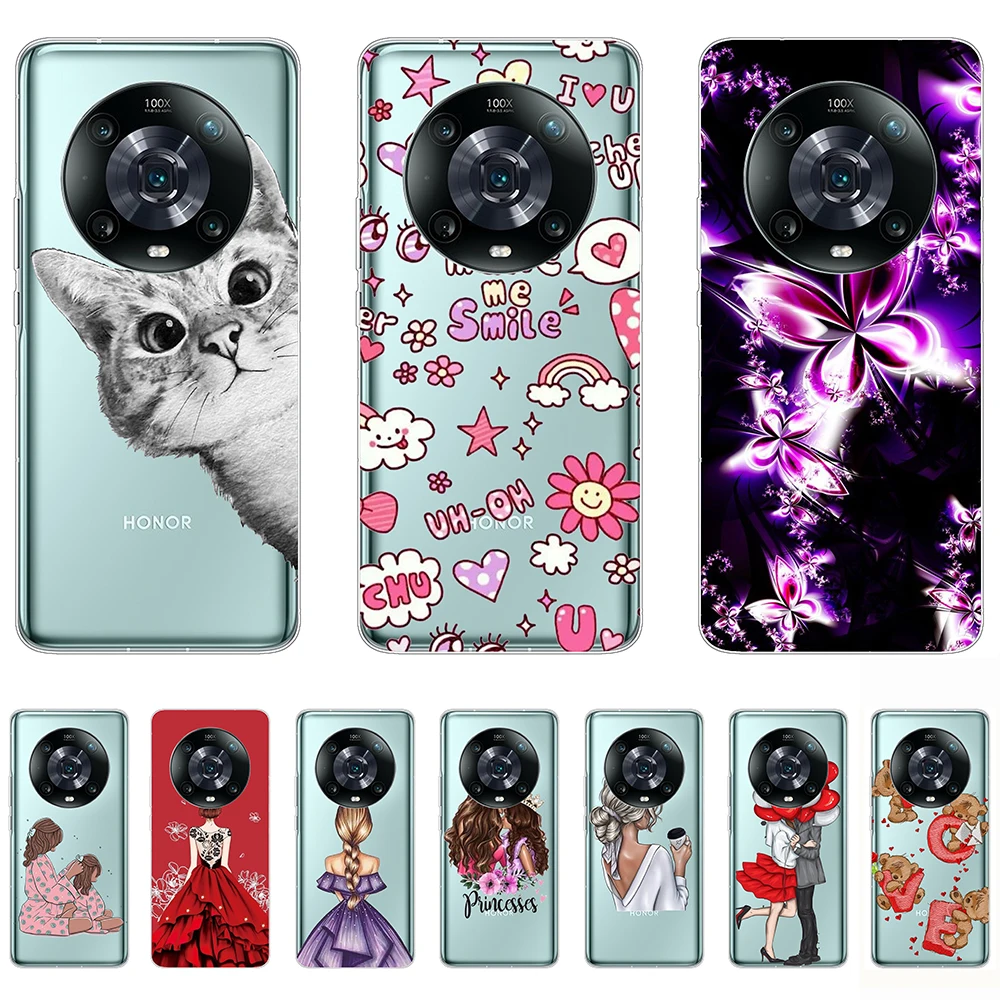 

Silicon Case for Honor Magic 4 Pro Tpu luxury Clear transparent Shell Back Cover 6.81inch on Honor Magic4 shockproof Bumper