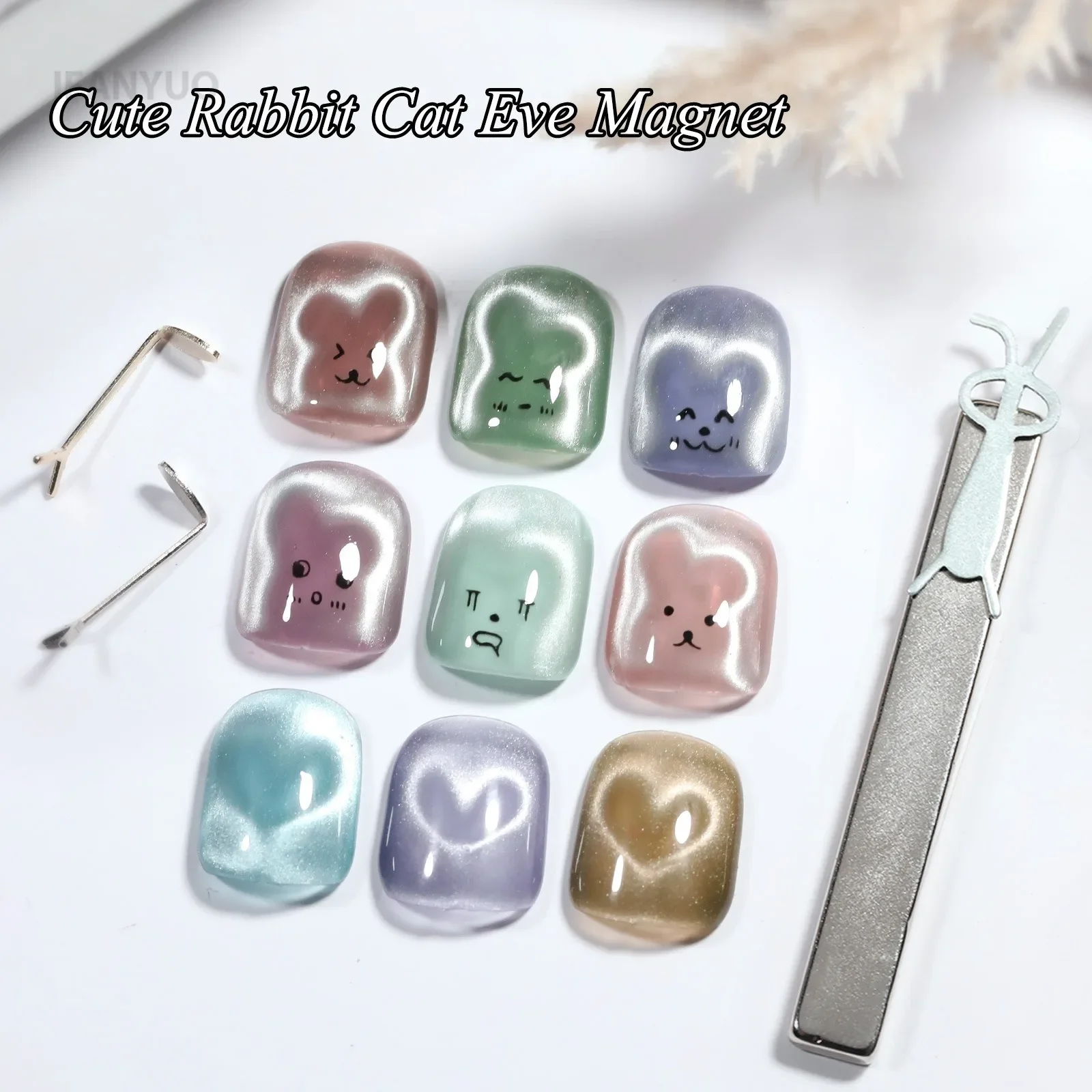 2-6pcs Cat Eye Nail Magnet Set Combined Iron Piece For Creating Rabbit Love Heart Shape Y Clip UV Gel Nail Art Manicure Tools_voghion.com