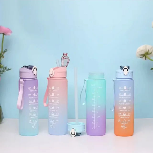 300ml/750ml/2L Water Bottle Motivational Sport Water Bottle Leakproof Bottles Drinking Outdoor Travel Gym Fitness Jugs 5