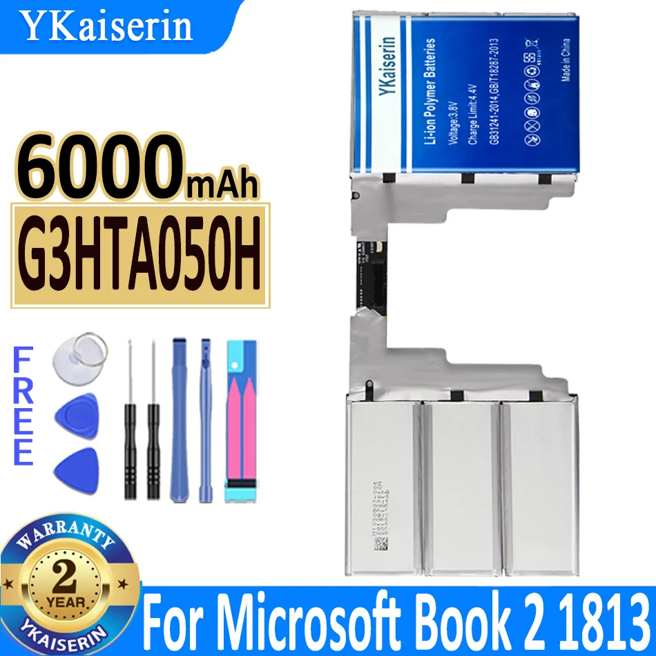 

Аккумулятор ykaisin G3HTA049H, G3HTA050H, 6000 мАч, для Microsoft Surface Book 2 Book2, 13,5 дюйма, аккумулятор 1835 + Бесплатные инструменты