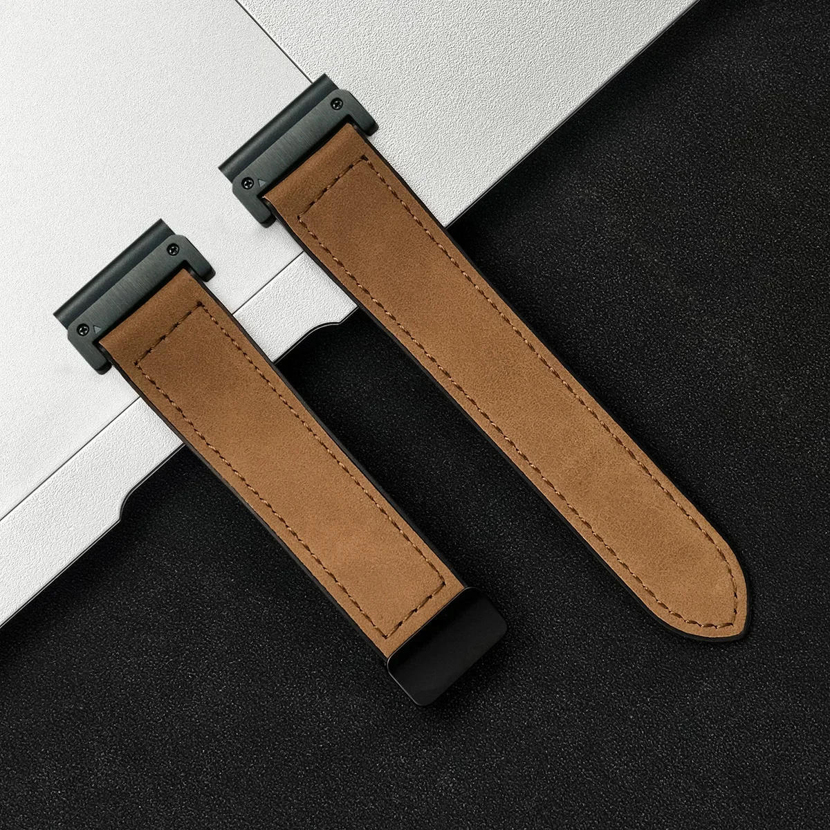 Premium Leather Silicone Sport Band – No-Gap Quick Release Watch Strap