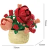 DIY MOC Potted Rose Sunflower Plants Succulents Bonsai Tree Gardens Romantic Building Blocks Model Bricks Kids Sets Kits Toys 6
