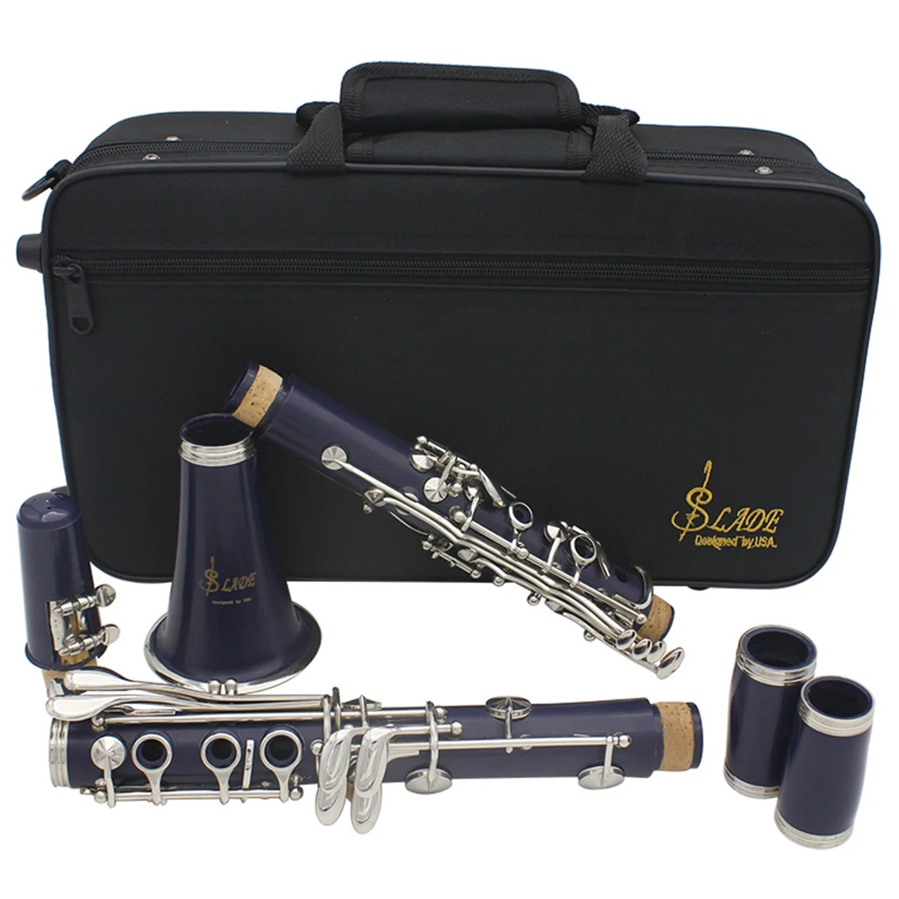 SLADE Bb 17 Key 6 Rings Clarinet Sib Klarnet Bakelite Body Material bb Clarinette with Box Reeds Cleaning Cloth Clarinet Parts