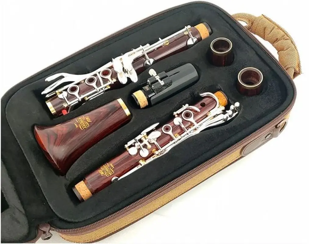 MORESKY Cocobolo Wood Professional Clarinet Bb Redwood Silver Plated Keys Sib Klarnet Luna ES