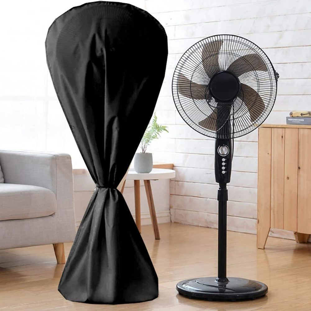 

210D Oxford Cloth Black Fan Cover Fan Covers Outdoor Waterproof Water Proof Fan Dust-Proof Fan Cover 57x30 Inch/145x75cm