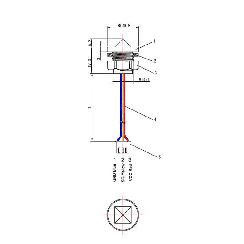 FS-IR02B PC / PSU Material 5V Liquid Water Level Control Switch Optical Infrared Water Liquid Level Sensor 0.5m/19.6" Cable