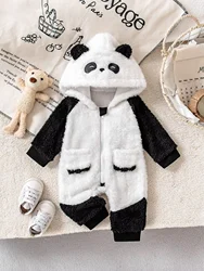 Cozy Panda - Inspired Baby Romper | Adorable Autumn Winter Outfit for Maximum Warmth and Fun (Black)
