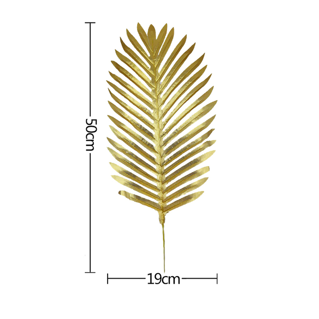 Gold Artificial Monstera Tropical Plam Tree Leaves Photography Background Fake Plant Wedding Birthday Party Home Decoration