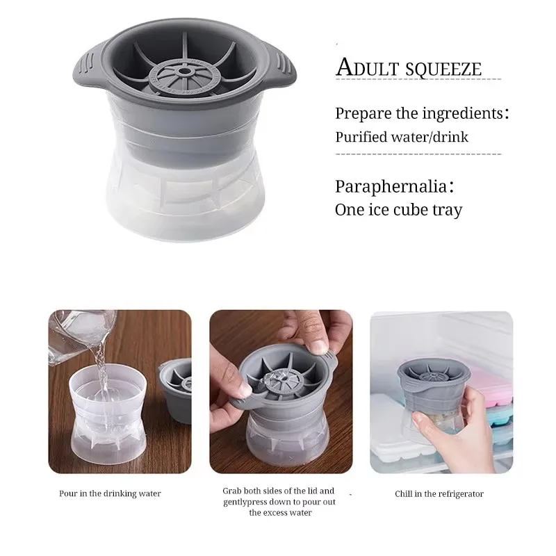 Ice Mold Kitchen Tools Portable Silicone Round Transparent Silicone Ice Hockey Mold Bar Utensils