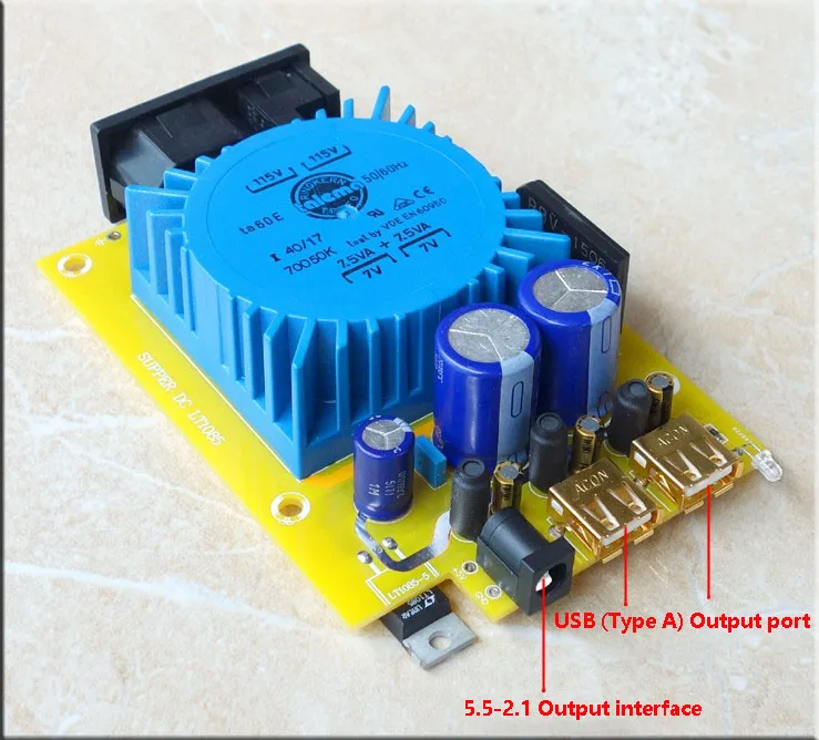 HiFi 5V 15W USB DC LT1086 HIFI Linear Power Regulator Power Supply For Home DAC Amplifier CAS XMOS Raspberry Pi