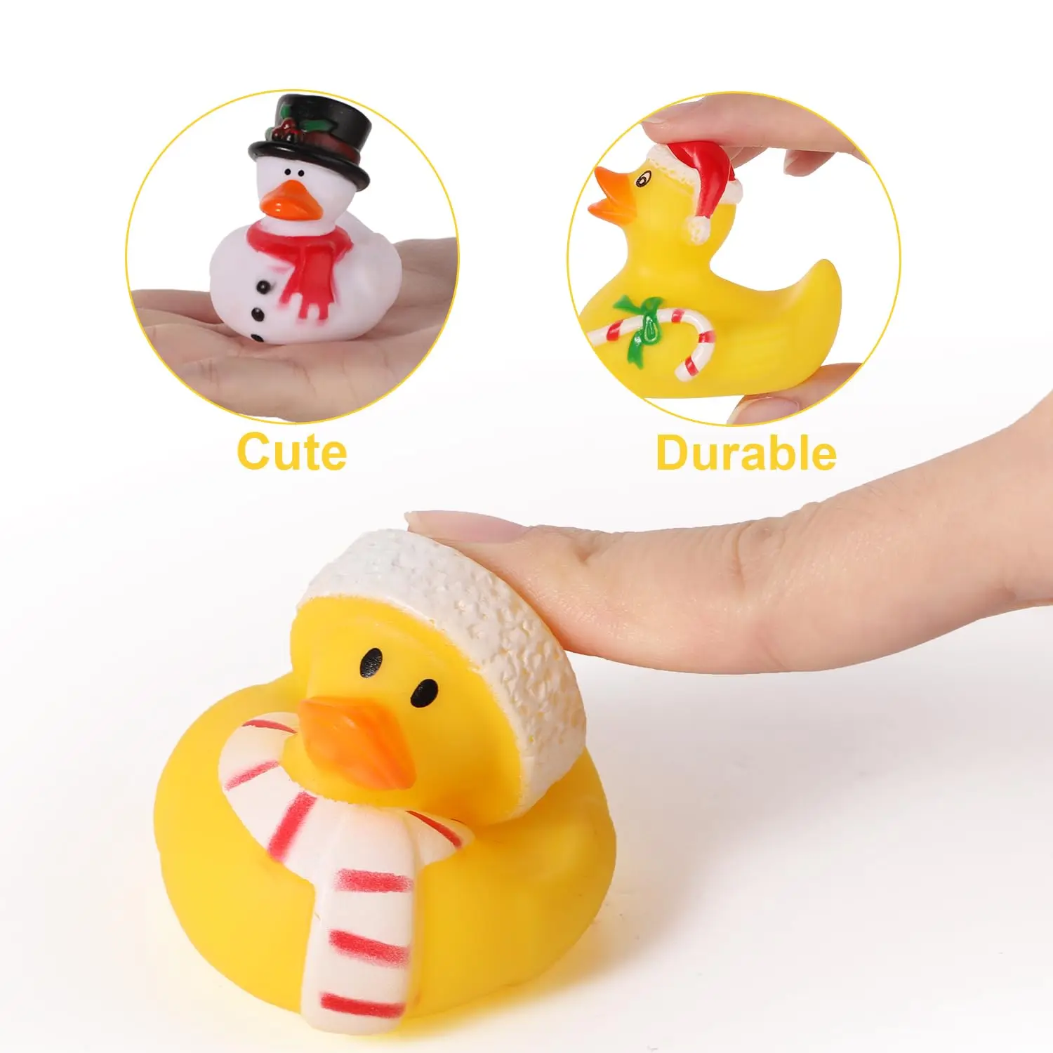 36/48/72Pcs Christmas Rubber Ducks in Bulk, Mini Christmas Ducks Holiday for Jeep Ducking, Xmas Party Favors Decorations 4