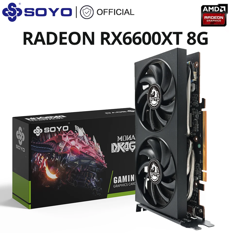 SOYO AMD Radeon RX 6600XT Graphics Card 8G GDDR6 Video Memory 128