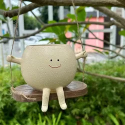 Smiley Face Resin Succulent Planter - Mini Personalized Desktop Decoration & Practical Home Gift (B)