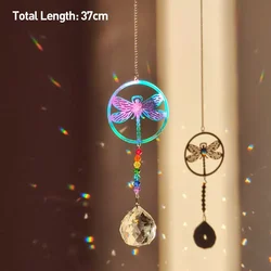 Vibrant Purple and Gold Crystal Pendant Suncatcher with Rainbow Prism for Home and Garden Decoration (I5)