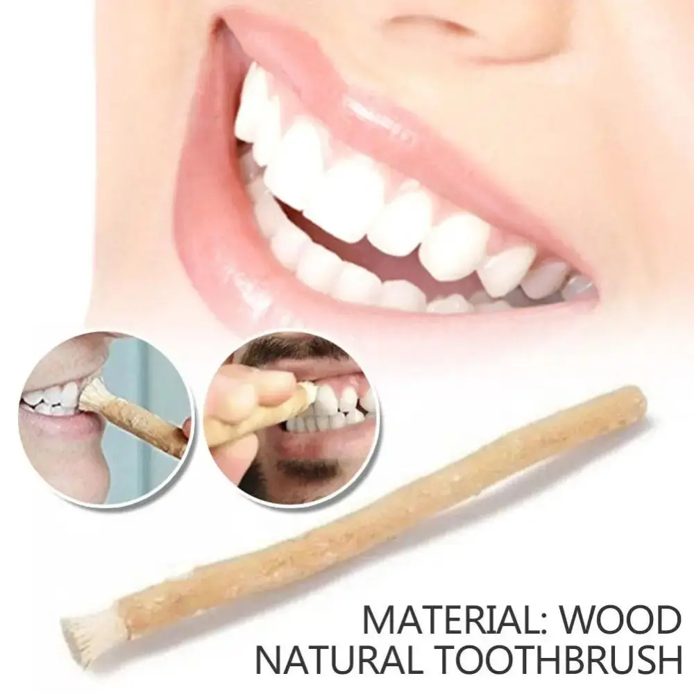 Eco Friendly No Toothpaste Needed Miswak Toothbrush Soft Bristles Traditional NaturalToothbrush Teeth Whitener Daily Use