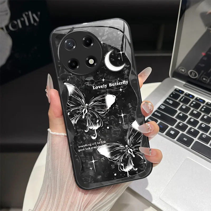 Butterfly Shockproof Tempered Glass Phone Case