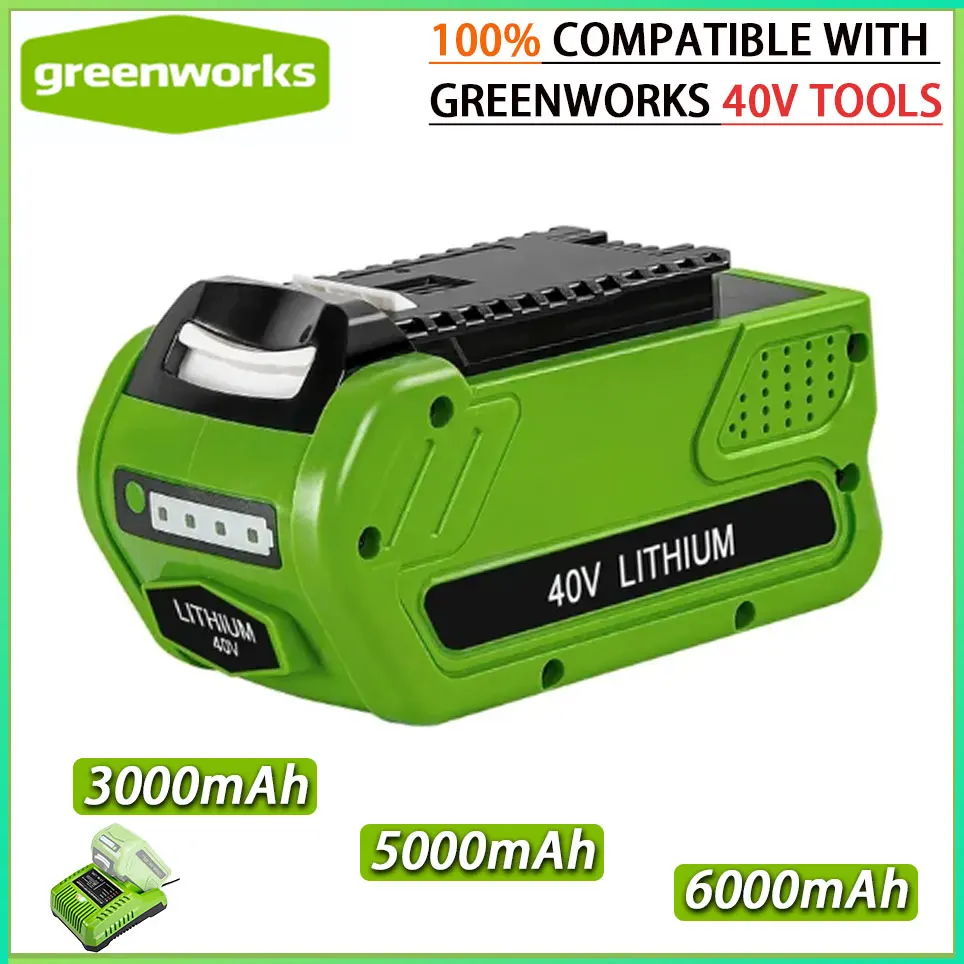 その他 N 40v Greenworks Battery POWTREE Upgraded 6.0Ah 29472 40V