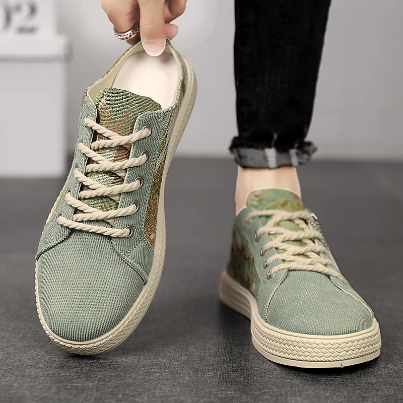 Fashion Casual Shoes for Men Summer Half Slippers Platform Male Sport Shoes Outdoor Slip on Walking Shoes Lightweight Sneakers 5
