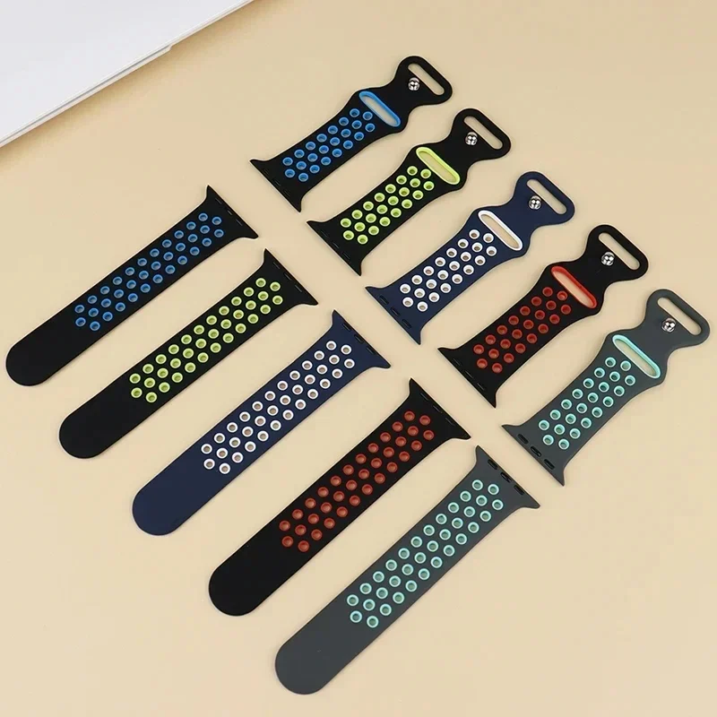 รูปสินค้า สายซิลิโคนกีฬา Apple Watch ซีรีส์ 10-6 นุ่มสบาย ทนทาน