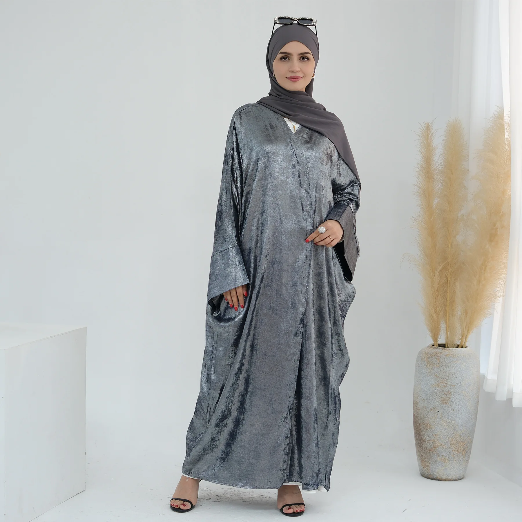 Abaya musulmana turca de Dubái para mujer, bata elegante, Kimono