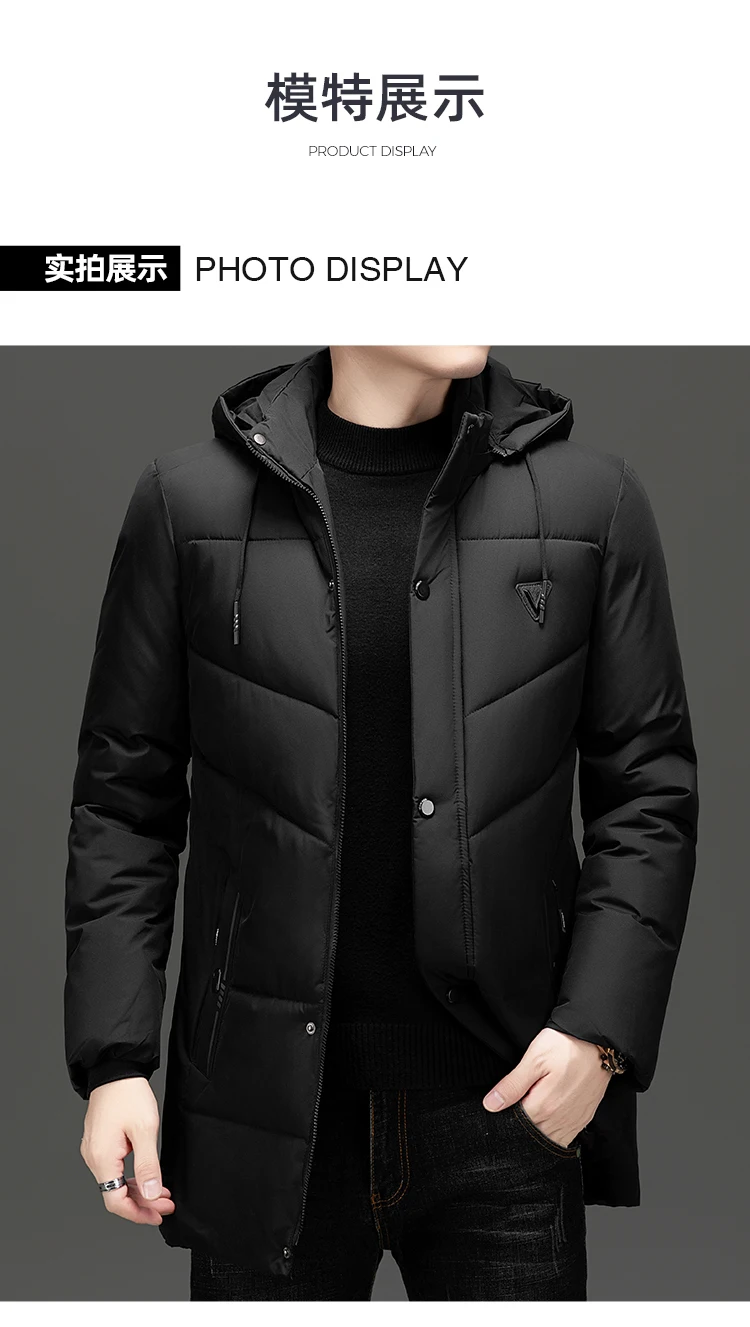 Medium Long Plush Thick Warm Plus Size Winter Jacket Men Puffer Jacket Hooded Parkas Mens Cotton Fleece Padded Coats Outwear