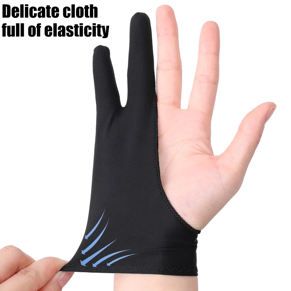 Anti fouling drawing gloves Anti-fouling Two-Fingers Anti-touch Painting Glove for Drawing Tablet Right and Left Glove Anti-Fouling for IPad Screen Board
