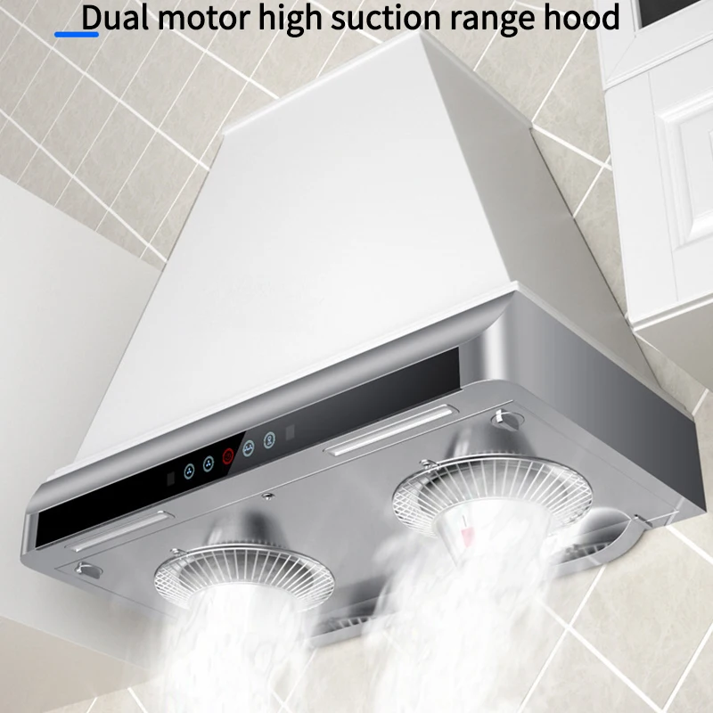 Ultrathin Range Hood For Kitchen Top Suction Dual Motor Strong Suction Force Kitchen Ventilator Energy Conservation Wide 710mm