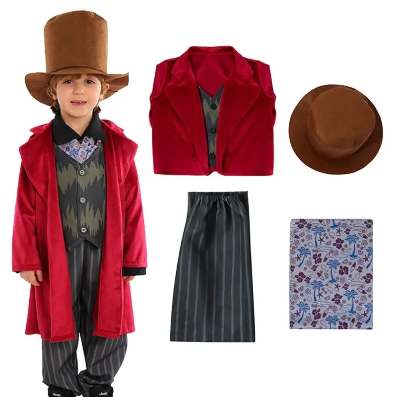 Oompa Cosplay Kids Boys Wigs Movie Chocolate Factory Willy Cosplay Wonca Costume Disguise Child Roleplay Fantasia Outfit cosplay wigs kids cosplay costume