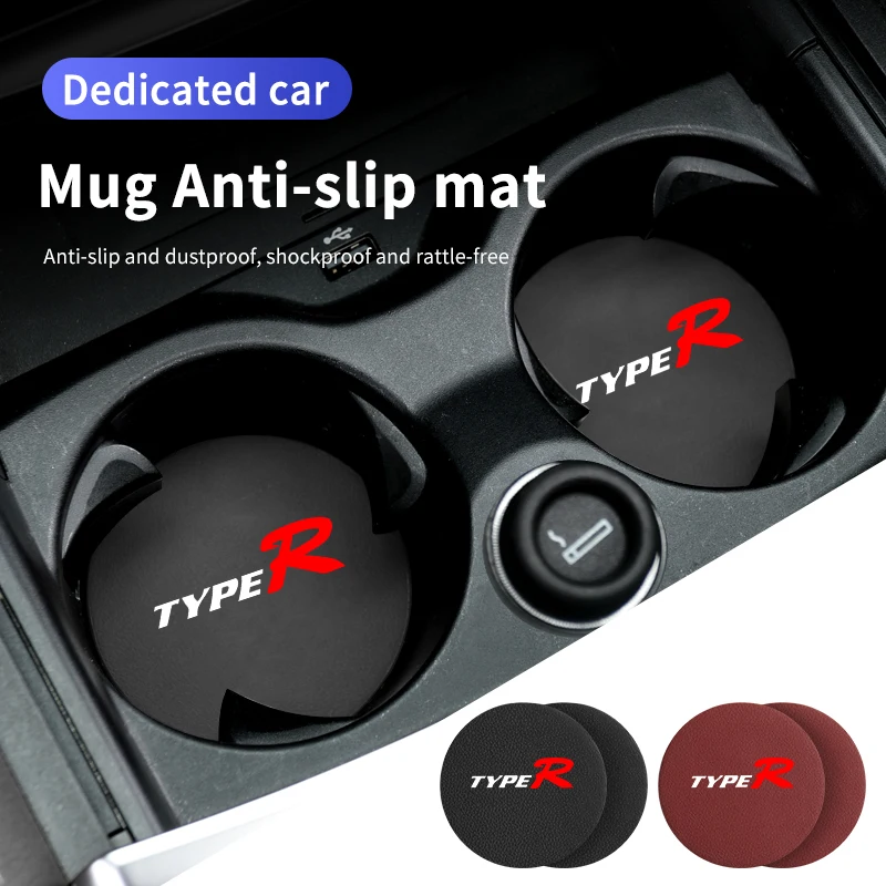 Car Coasters Water Cup Holder Pad Non-slip Cup Slot Mats For Honda Type R Types Civic Accord CRV Fit Jazz Transalp CBR cb500x cup holder coasters car coaster pads