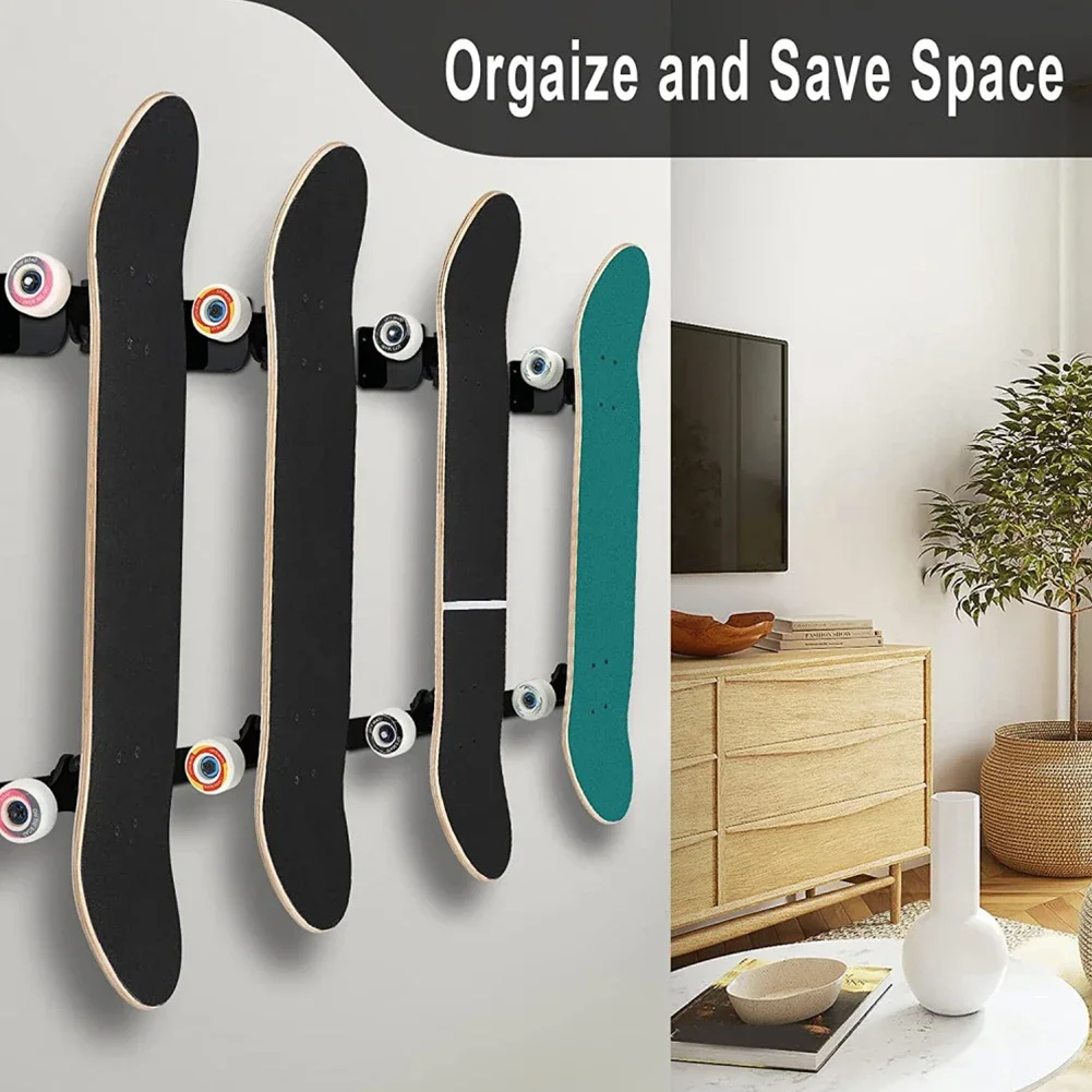Skateboard Wall Mount Acrylic Skate Board Wall Holder Display Rack Indoor Floating Skateboard Storage Holder Stand 1 Pairs