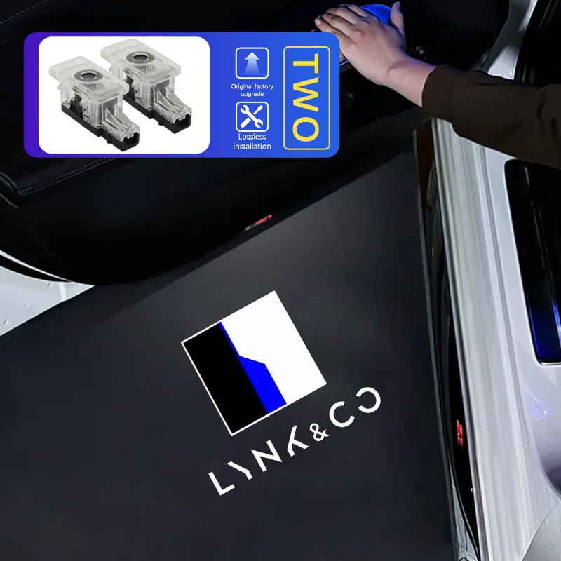 Proiettore LED con Logo per Portiera Auto, Luce di Benvenuto per Lynk&Co 01 02 03 05 09, Accessori Auto