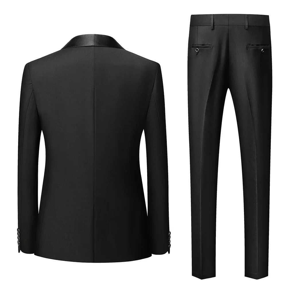 Men 2 Pieces Formal Suit Business Men Clothing Asian Size