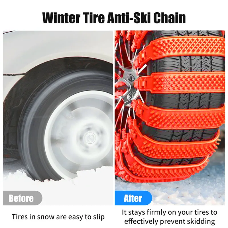 5/10pcs Tyre Anti Skid Snow Chain Wheel Ties Belts Car Tires Chains Winter Anti-Slip Wheels Anti-slip Emergency Chain Part