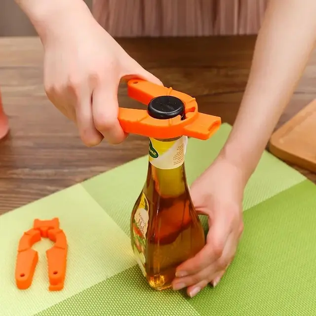 Apriscatole antiscivolo manuale in plastica creativa multifunzionale Gadget da cucina portatili per bevande Bar Party Lady Apribottiglie 5