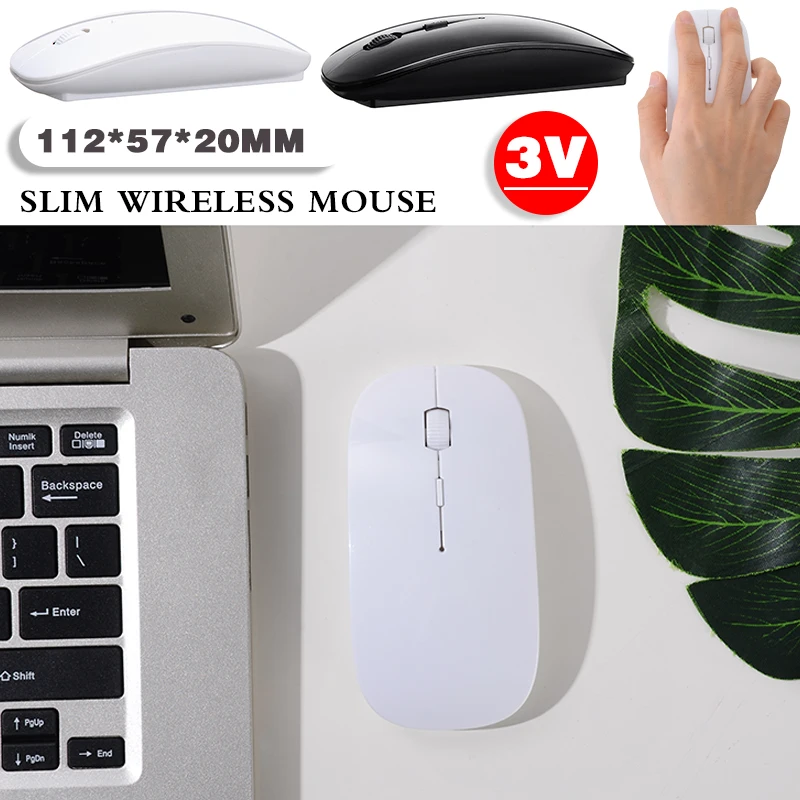 

2.4GHz Wireless Mouse Ultra-slim Optical Mice+USB For PC Laptop Computer 100% Brand New and High Quality White/Black Color